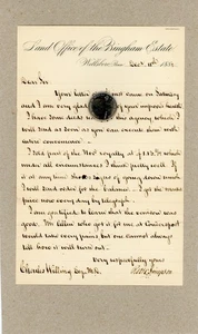 LAND OFFICE OF BINGHAM ESTATE, WELLSBORO, PENNSYLVANIA (CDS) - DEZ 1882 (NOTEN) - Bild 1 von 3