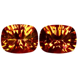 4.51 ct(2pcs) MATCHING PAIR Cushion (8.93 x 6.99 mm) Autumn's Fire Topaz - Picture 1 of 1