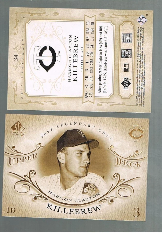 2005 Upper Deck UD SP Legendary Cuts HARMON KILLEBREW #34 TWINS - Image 1 of 1