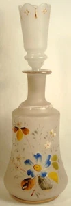 FROSTED CLEAR GLASS COLOGNE BOTTLE UNUSUAL STOPPER PONTIL MARK - Picture 1 of 7