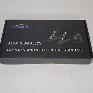 Laptop Stand and Cell Phone Stand Set Portable Adjustable Aluminum Alloy - Picture 1 of 5