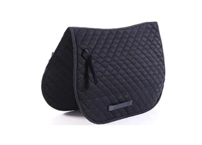 STG Black English Horse Saddle Pad Comfortable Quilted Dressage Saddle Pad - Image 1 of 4