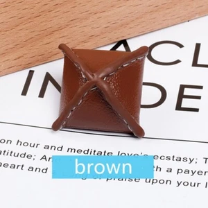 4 X Genuine Leather Buttons Hand-made Square DIY Vintage Look Jacket Coat Decor - Picture 1 of 20
