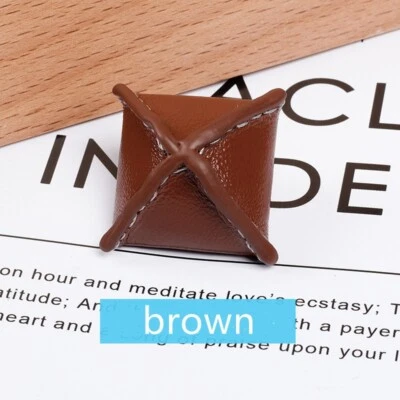 4 X Genuine Leather Buttons Hand-made Square DIY Vintage Look Jacket Coat Decor - Image 1 of 4