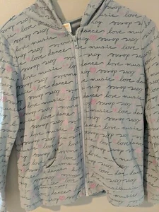 🎶Girls Gymboree Hooded Full Zip Jacket "Love, Dance, Music" Sz L 10/12🎶 - Picture 1 of 5
