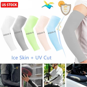 3 Pairs Aqua X UV Cut Ice Skin Cool Wristlet Quick Dry Arm Sleeves Unisex 1 Size - Picture 1 of 10