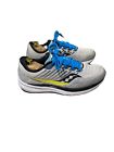 Saucony Mens Ride 13 Shoes Sz 10 Gray Blue Running Athletic Sneaker Gym PWR RUN