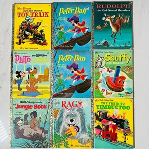 Vintage kleines goldenes Buch Hardcover - Menge 9 - Rudolph Scuffy Peter Pan Pluto - Bild 1 von 20