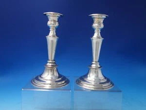 Par inglés de velas de plata y cobre con cuentas de LP & Co c.1930 (#5977) - Imagen 1 de 8