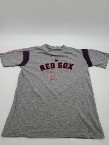 Red Sox Majestic XL Youth Gray Baseball Shirt..T97 Cover