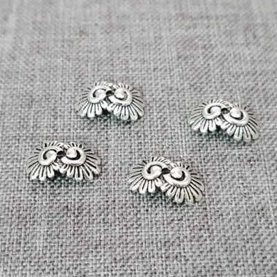 4 piezas de espaciador de pulsera espiral remolino tapa de cuentas florales de plata de ley 925 Foto 1 de 4