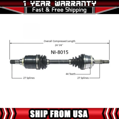 Nissan Altima transmisión manual 93 1994 1995 1996 1997 Eje delantero izquierdo CV Foto 1 de 3