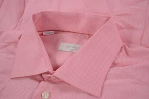 Eton Hemd Größe 16 41 Slim Fit in Hot Pink & Weiß Geometrisch Baumwolle  - Bild 1 von 9