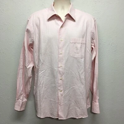 Camisa de vestir Tommy Bahama para hombre 16,5 36-37 rosa a cuadros botones delanteros L/S Foto 1 de 4