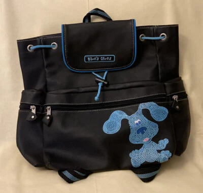 Mochila bolsa de pañales vintage 2000 Y2K Blue’s Clues negra con cordón LEER Foto 1 de 4