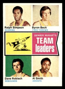 1974 Topps Basketball #222 Nuggets Team Leaders EX/MT *d14