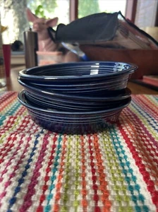 Fiesta 7 Inch Nappy Bowl Cobalt Blue Homer Laughlin Company - Picture 1 of 9