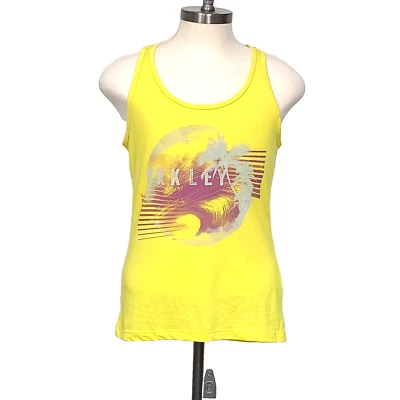 Camiseta sin mangas Oakley Hydrolix para mujer talla grande amarilla espalda deportiva Foto 1 de 4