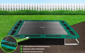 Rechteckige Bodentrampolin Capital Play 335 x 244 cm Grün In-Ground rechteck - Bild 1 von 8