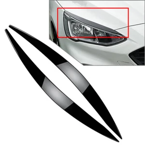 Headlight Eyebrows Eyelids Lids Cover Trim For Ford Focus MK4 2019-2021 Black - Picture 1 of 9