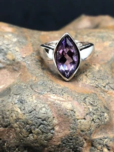 GENUINE AMETHYST RING set in .925 STERLING SILVER FREE SHIPPING !!! - Picture 1 of 5
