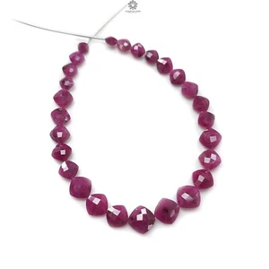 Cuentas sueltas de briolette facetadas de piedras preciosas de rubí natural de 41,40 quilates 4 mm - 8 mm 7" hilo - Imagen 1 de 5