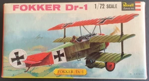 Vintage 1966 Revell 1/72 Scale Fokker Dr-1 - Complete In Box No H-352 - Used - Picture 1 of 9