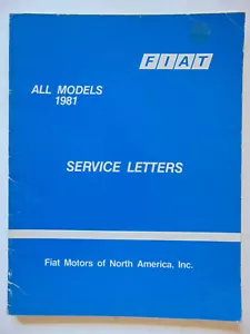 Factory Fiat Service Letters Manual - 1981 Models - Bild 1 von 10