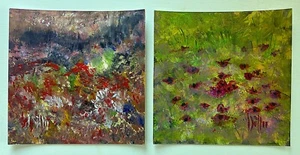 “GIVERNY, FRANCE-SUMMER 1980's 2 ORIGINAL VINTAGE PAINTINGS. - Picture 1 of 7