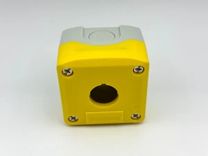 Button Box 1 Hole Waterproof Dust Proof Control Mounting XB4 Yellow 22mm - Picture 1 of 4