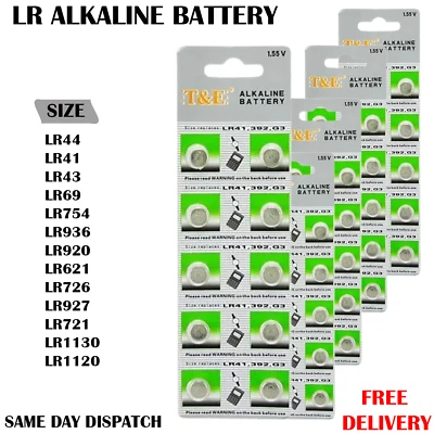LR44 Battery LR41 LR1130 LR43 LR936 LR754 Battery Button Coin Cell Batteries UK - Image 1 of 2