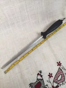 Wusthof Dreizack Germany Hartverchromt Knife Sharpener Honing Steel 9" Rod Black - Picture 1 of 10