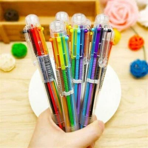 NEW 6 in 1 Color Ballpoint Pen Ball Point Pens For School Office Student Supply - Picture 1 of 12
