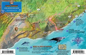 Puna Hawaii Lava Adventure Guide Map Kilauea Volcano Big Island Waterproof Card - Picture 1 of 2