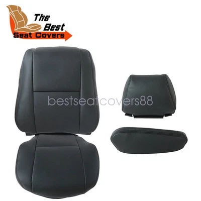 4x For 07-19 Mercedes-Benz Sprinter Driver Top & Bottom Leather Seat Cover Black - Image 1 of 4