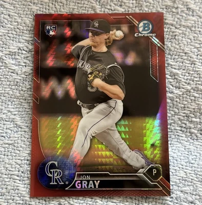 Jon Gray 2016 Bowman Chrome Red /5 Rookie Rockies #BNR-35 Rangers - Image 1 of 3