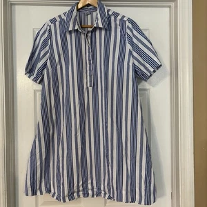 OLD NAVY DAMEN KURZARM MINIKLEID BLAU WEISS GESTREIFT MEDIUM mit TASCHEN - Bild 1 von 9