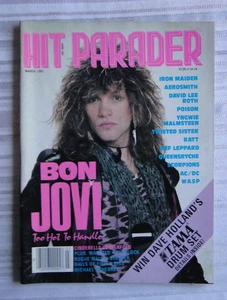Vintage Magazine Hit Parader March 1987 Bon Jovi Iron Maiden Aerosmith Ratt  158 - Picture 1 of 13