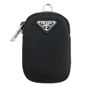 Autentica PRADA Mini Borsa a Pochette Staccabile Charm Nylon Nero F/S - Foto 1 di 13