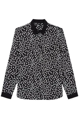 Camisa con cuello negra estampada talla XL de The Kooples Paris para hombre Foto 1 de 4
