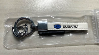 Genuine Leather Key Chain for Subaru Keychain Lanyard White - Imagem 1 de 4