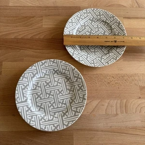 Plato de ensalada gris geométrico oriental vintage Fitz & Floyd Japón x2 - Imagen 1 de 2