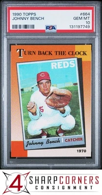 Johnny Bench Reds Hof 1990 Topps #664 PSA 10 Foto 1 de 3