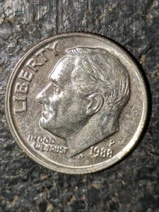 1988 P 10c Dime Mint State Cameo Double Rim Collar Error Misaligned Rim Error - Picture 1 of 13
