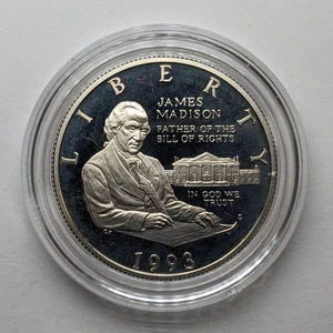 1993 S James Madison Silver Half Dollar Proof - Picture 1 of 3