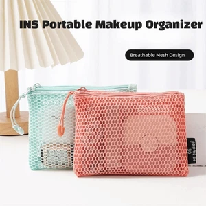 Multi-function Cosmetic Bag Double Zipper Coin Purse Durable Coin Bag - Picture 1 of 11