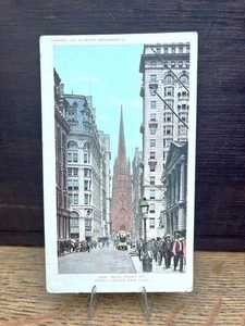 Wall Street & Trinity Church Postcard ~ New York, NY - Picture 1 of 2