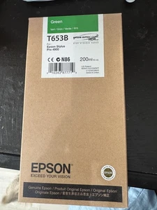 DEC 2017 New Genuine Epson T6532 200ml GREEN Ultrachrome HDR Ink Stylus Pro 4900 - Picture 1 of 3