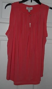 NUEVO CON ETIQUETAS ~ Top sin mangas Tea Rose ~ Frente plisado ~ Talla S ~ por Elle ~ Precio de venta sugerido por el fabricante $36. - Imagen 1 de 3