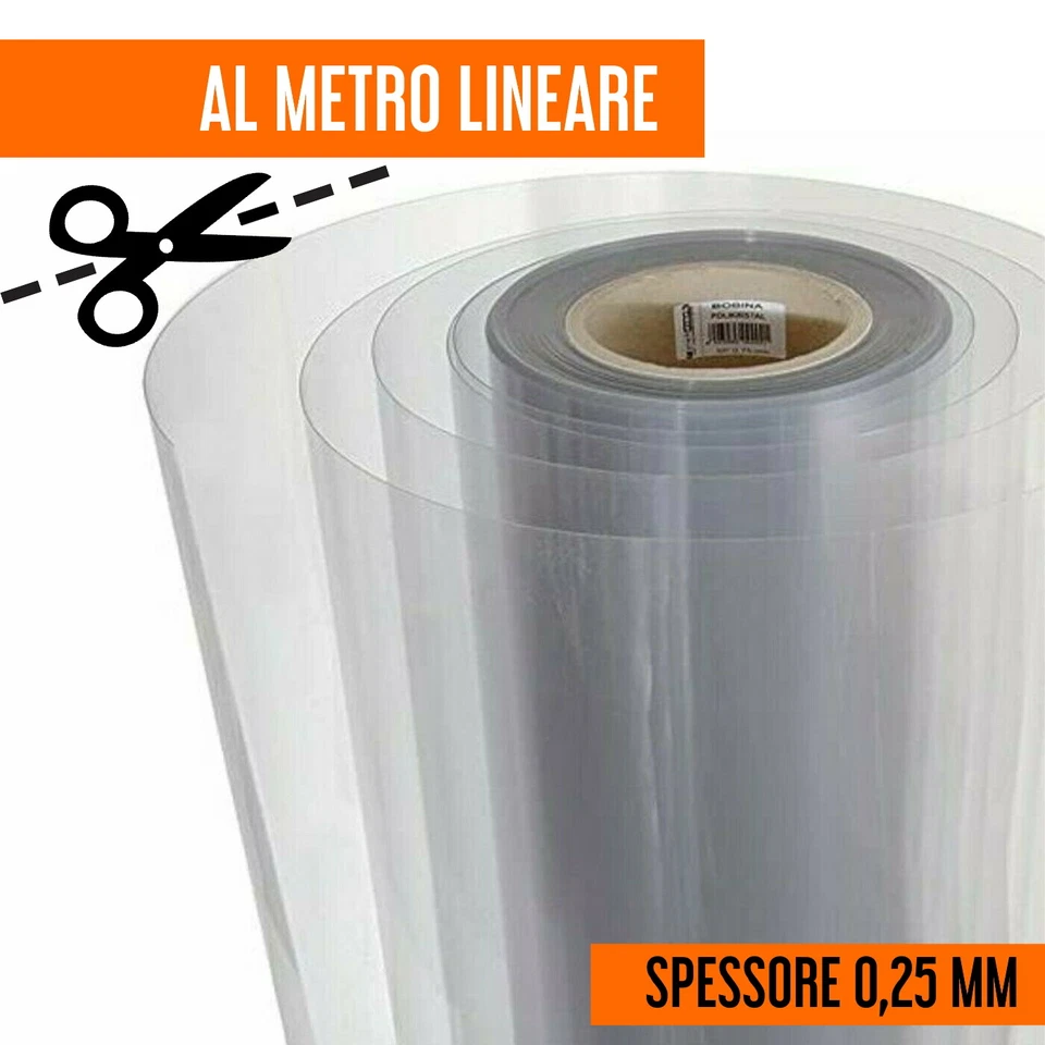 VETRO Sintetico AL METRO Trasparente 100 cm Finto Vetro Schermatura Plexiglass - Immagine 1 di 1